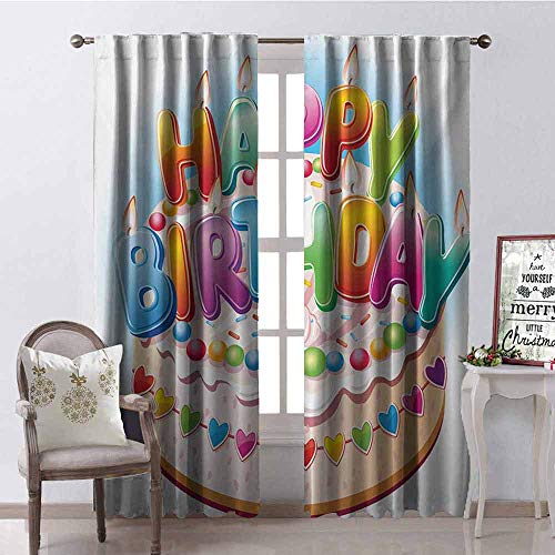 Tapesly Kids Birthday Wear-Resistant Color Curtain Cartoon Style