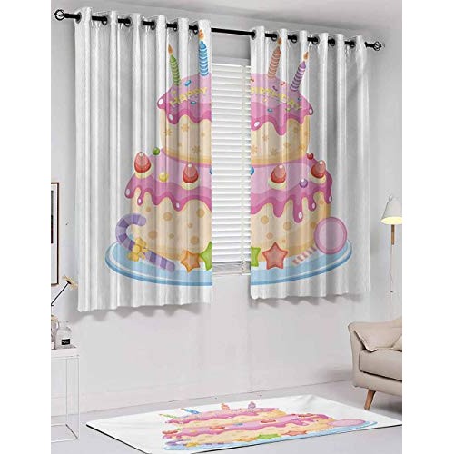 Top Room Darkening, Kids Birthday, Black-Out, W63 X L45 Inch, Th