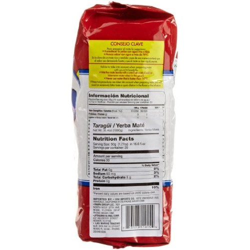 Taragui Yerba Mate Con Palo 2.2Lbs