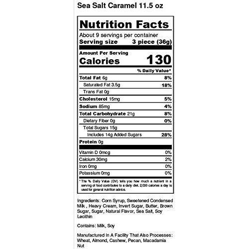 Taras All Natural Handcrafted Gourmet Sea Salt Caramel: Small B