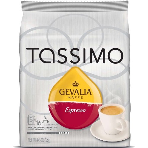 Tassimo Gevalia Kaffe Espresso Coffee T-Discs, Pack Of 5 80 T-D
