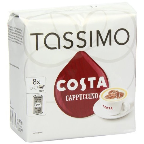 Tassimo Costa Cappuccino 16 T Discs, Large Cup Size 8 Servings