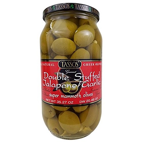 3 Pack Of Tassos All Natural Double Stuffed Jalapeno And Garlic