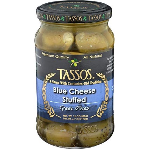 Tassos Blue Cheese Stuffed Olives, 12 Oz