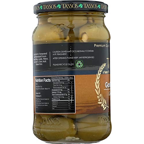 Tassos Garlic Stuffed Olives, 13.09 Oz