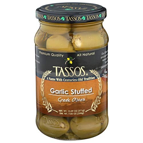 Tassos Garlic Stuffed Olives, 13.09 Oz