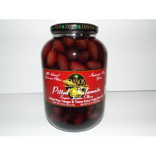 Tassos Pitted Greek Kalamata Olives, 52.9 Oz