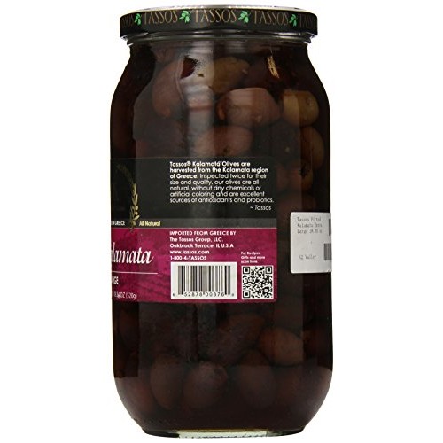 Tassos Pitted Kalamata Extra Large Olives, 18.34 Ounce