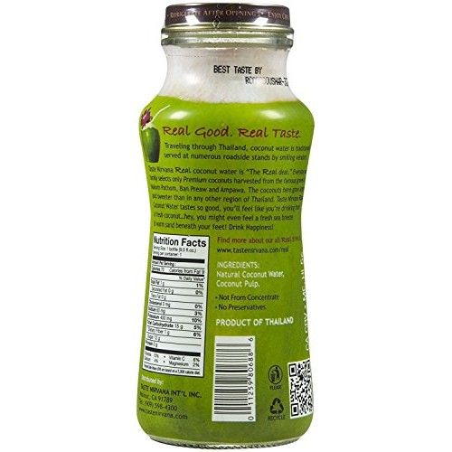 Taste Nirvana Coconut Water - With Pulp - 9.5 Oz - 12 Ct