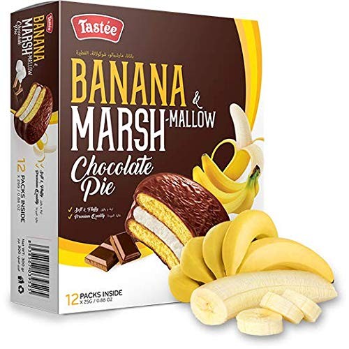 Tastee Banana & Marshmallow Chocolate Pie 25g, 3 Pack Banana