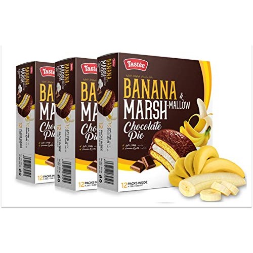 Tastee Banana & Marshmallow Chocolate Pie 25g, 3 Pack Banana
