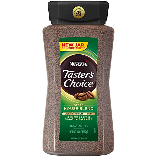 Nescafe Tasters Choice Instant Coffee, Decaffeinated, House Ble