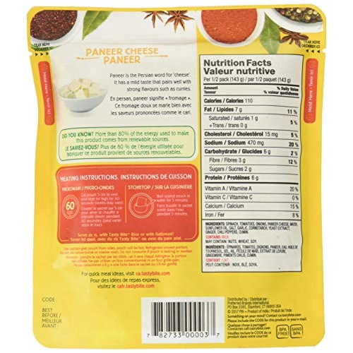 Tasty Bite Entrees Indian Cuisine Kashmir Spinach, 10 Ounce