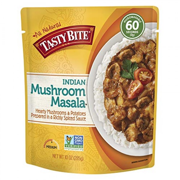 Tasty Bite Indian Entree Mushroom Masala 10 Ounce Pack Of 6, F