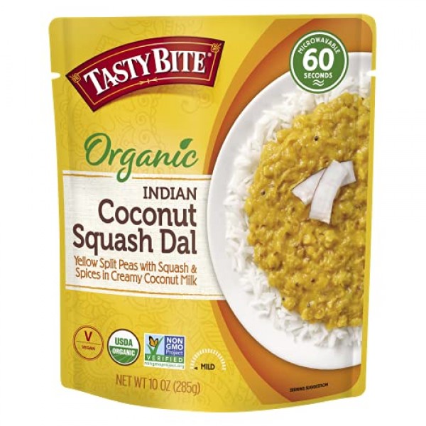 Tasty Bite Organic Squash Entree 10 Ounce, Coconut Dal Pack of 6