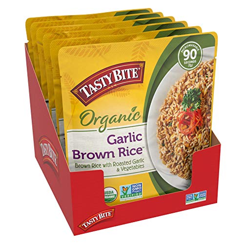 Tasty Bite Brown Rice Garlic, Microwaveable Cooked Rice, 8.8 Oun