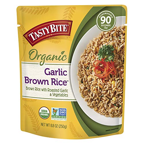 Tasty Bite Brown Rice Garlic, Microwaveable Cooked Rice, 8.8 Oun