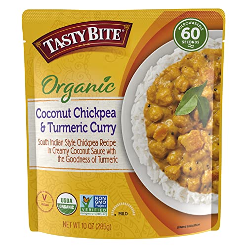 Tasty Bite Organic Chickpea Coconut and Turmeric Curry, Ready to...