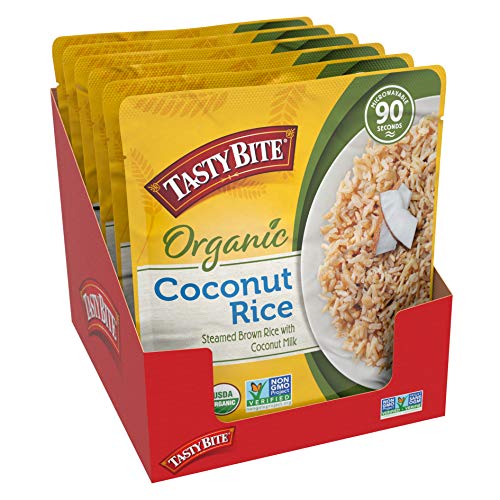 Tasty Bite Organic Coconut Rice, Microwaveable Cooked Rice, 8.8