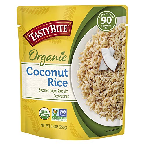 Tasty Bite Organic Coconut Rice, Microwaveable Cooked Rice, 8.8