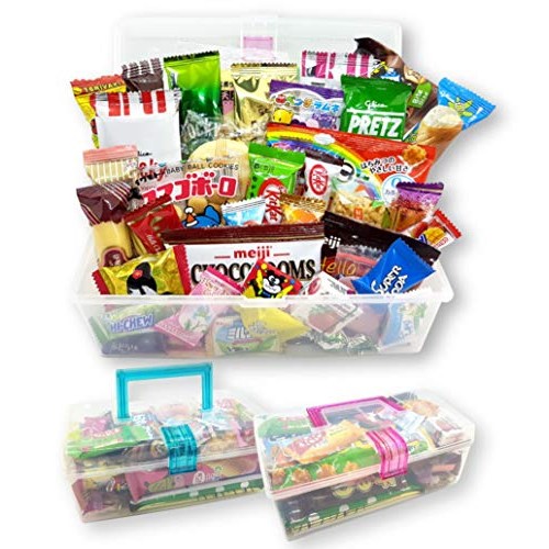 Japanese Snacks Dagashi Assorted Gift Box in Reusable Tote Box 4...