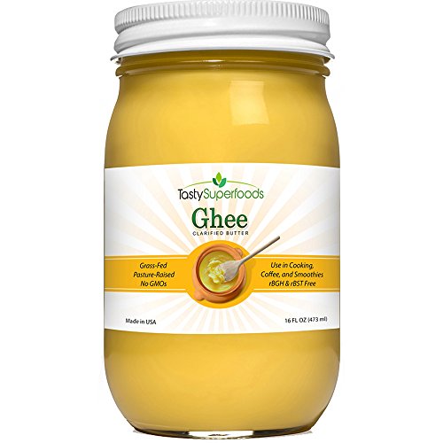 Tasty Superfoods Grass Fed Organic Ghee - Glass Jar Of Pure, Uns