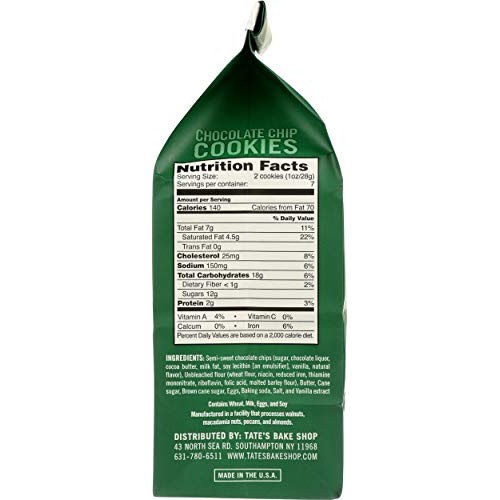 Tates Bake Shop Cookies-Chocolate Chip, 7 Ounce