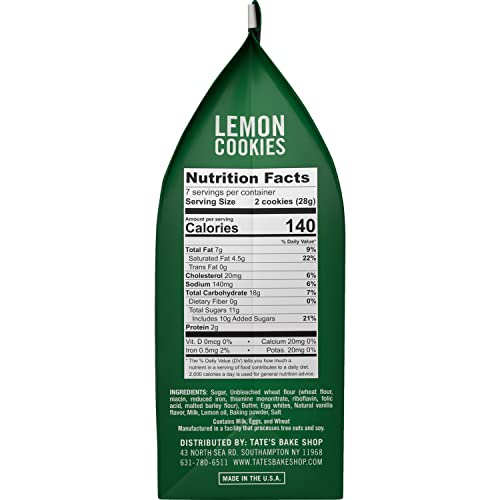 Tates Bake Shop Lemon Cookies, 7 oz