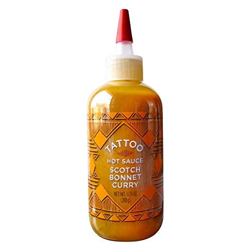 Tattoo Hot Sauce, Scotch Bonnet Curry, 9.75 Ounce Squeeze Bottle
