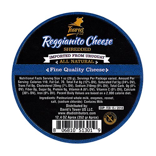 Reggianito Cheese Shredded 12.4 Ounce 18 Month Aged Uruguayan