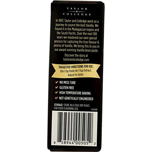 Taylor &Amp; Colledge Paste Tube, Organic Vanilla, 1.7 Ounce