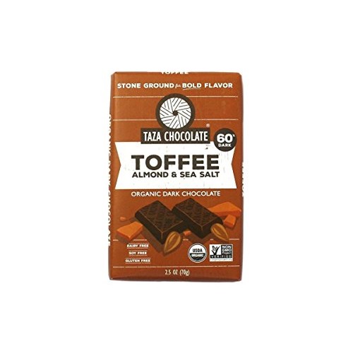 Taza Chocolate Organic Amaze Bar 60% Stone Ground, Toffee Almond