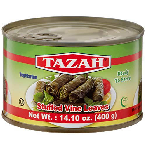 Tazah Premium Stuffed Grape Leaves Dolmas 14.1 Ounce 400 Grams