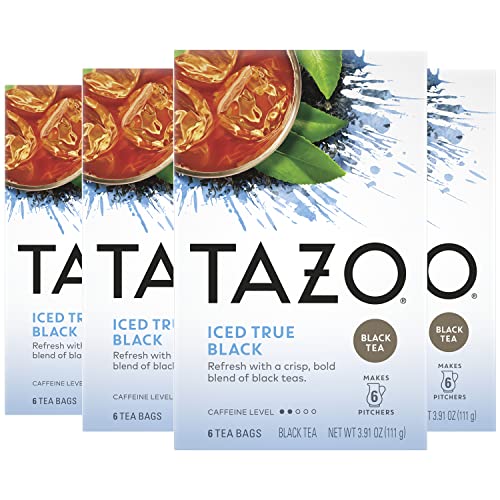 Tazo Tea Bag, Iced True Black, 6 Ct, Pack Of 4 Packaging May Vary