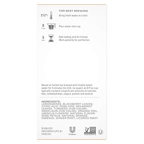 Tazo Herbal Tea Tea Bags For A Citrus Beverage Wild Sweet Orange