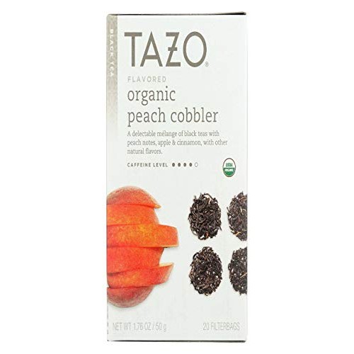 Tazo Organic Black Tea Peach Cobbler 20 Bags, 0.37 Pound