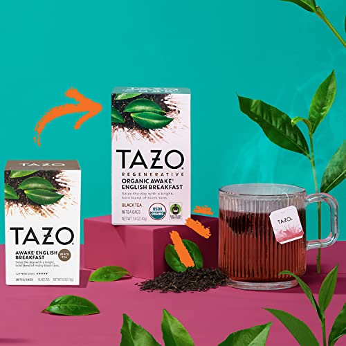 TAZO Tea Bags, Black Tea, Regenerative Organic Awake English Bre...