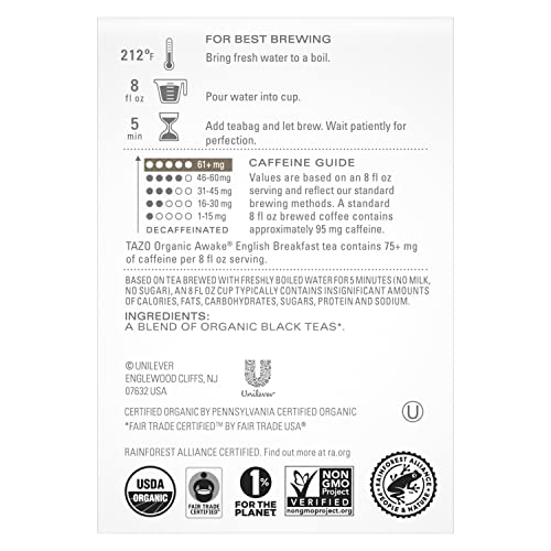 TAZO Tea Bags, Black Tea, Regenerative Organic Awake English Bre...