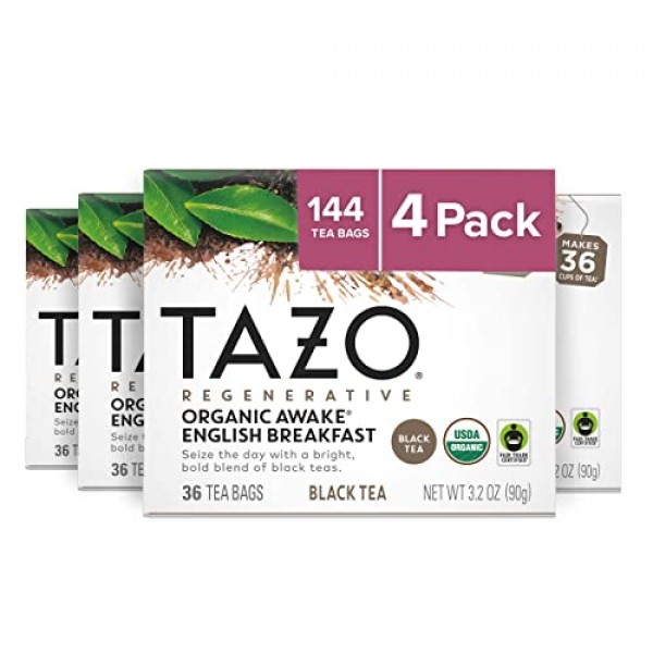 TAZO Tea Bags, Black Tea, Regenerative Organic Awake English Bre...