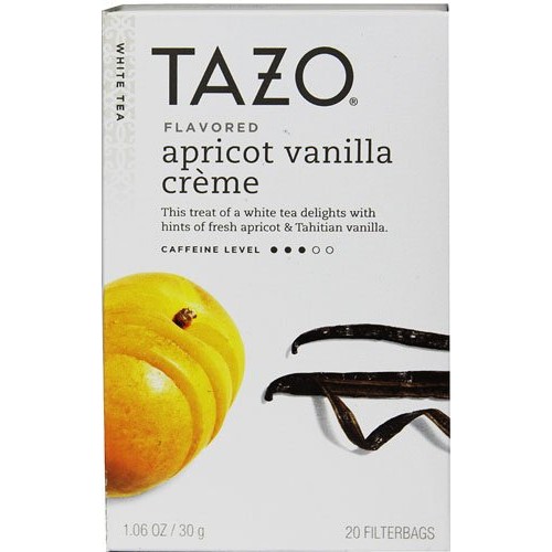 Tazo White Tea Apricot Vanilla Creme -- 20 Tea Bags - 2 Pc