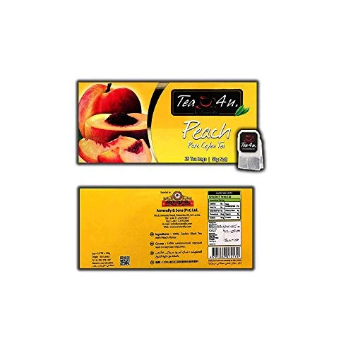 Tea4U Flavored Black TeaBags - Original Ceylon Tea Peach