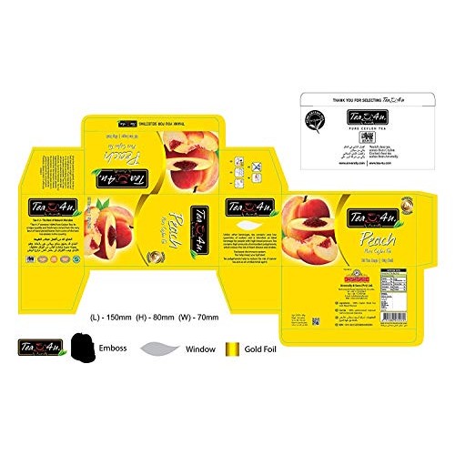 Tea4U Flavored Black TeaBags - Original Ceylon Tea Peach