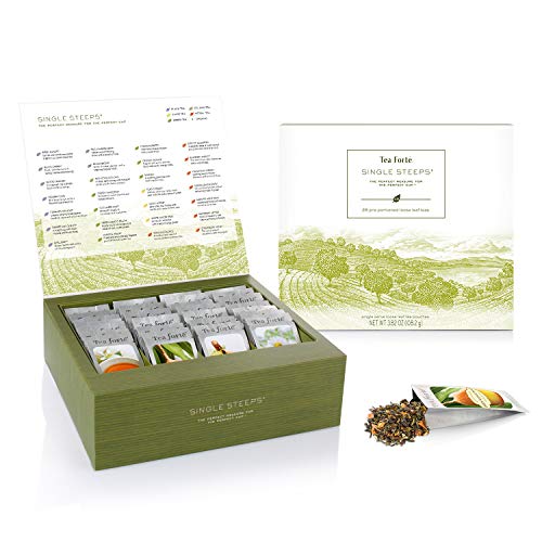Tea Forte Classic Teas Single Steeps Tea Chest Variety Gift Box,