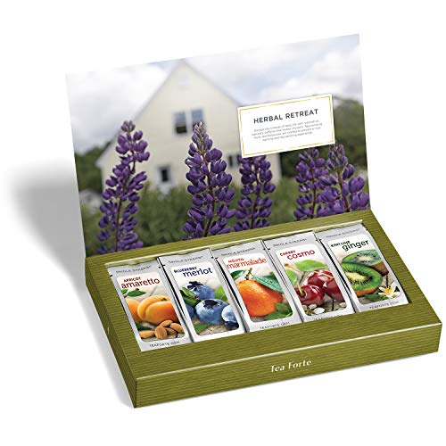 Tea Forte Herbal Retreat Calming Tea Sampler, Single Steeps Orga