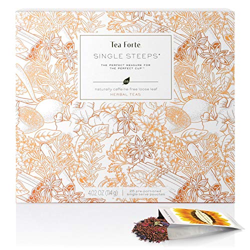 Tea Forte Herbal Teas Variety Gift Box, Single Steeps Loose Tea