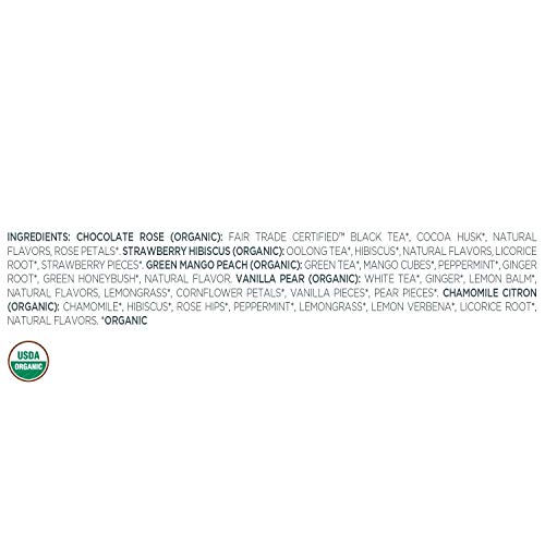 Tea Forte Jardin Tea Samplers With 10 Pyramid Tea Infuser Bags -