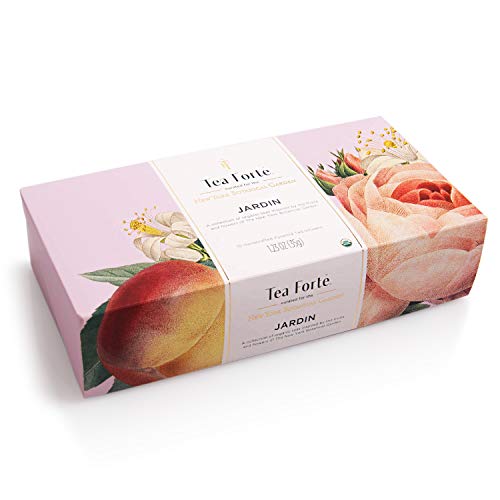 Tea Forte Jardin Tea Samplers With 10 Pyramid Tea Infuser Bags -