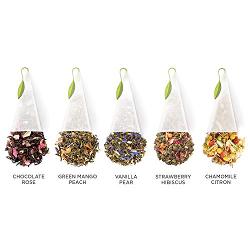 Tea Forte Jardin Tea Samplers With 10 Pyramid Tea Infuser Bags -
