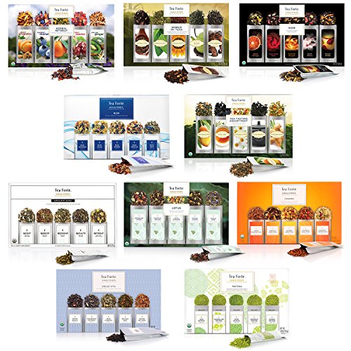 Tea Forte Organic Classic Tea Sampler, Single Steeps Loose Leaf
