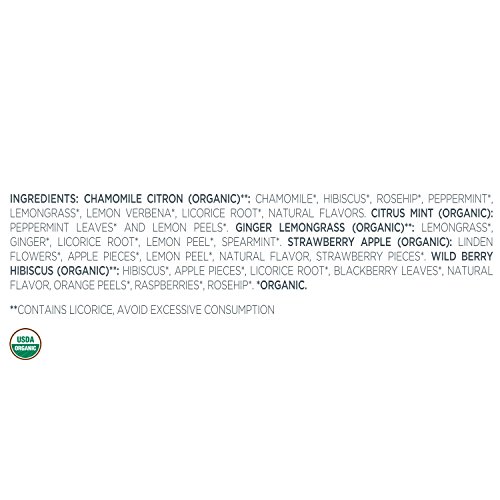 Tea Forte Organic Herbal Tea Sampler, Single Steeps Loose Leaf T